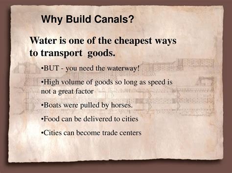 are canals the cheapest way for transportation